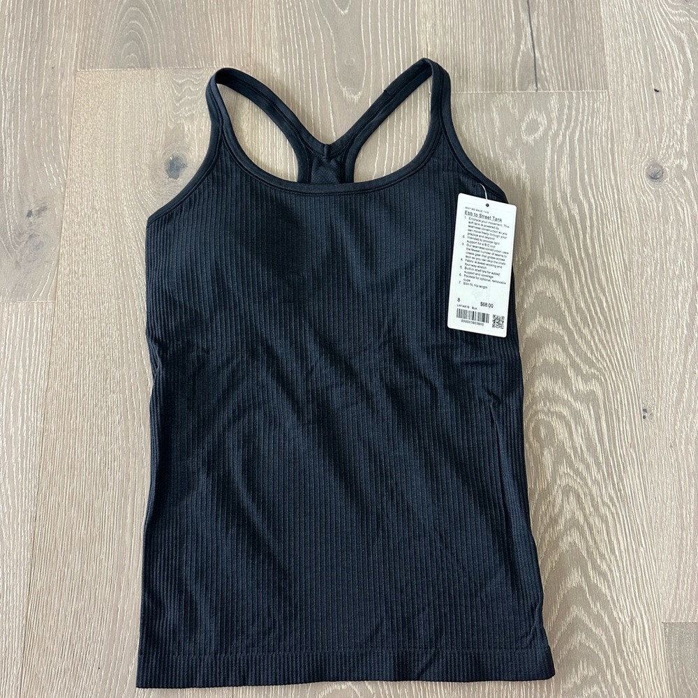 Womens Lululemon Black Ebb to Street Tank